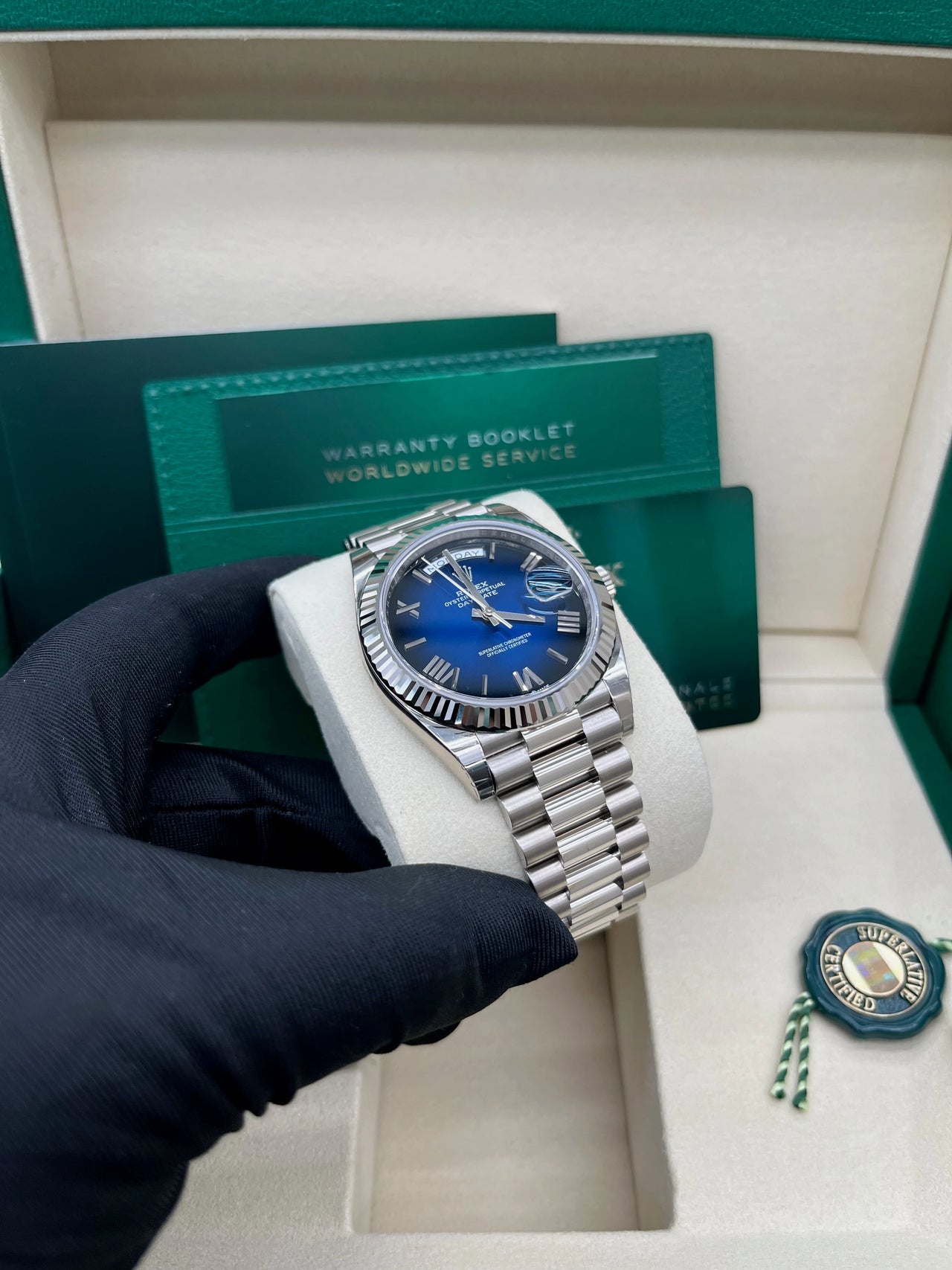 Day-Date 40 Blue Ombré Roman White Gold President