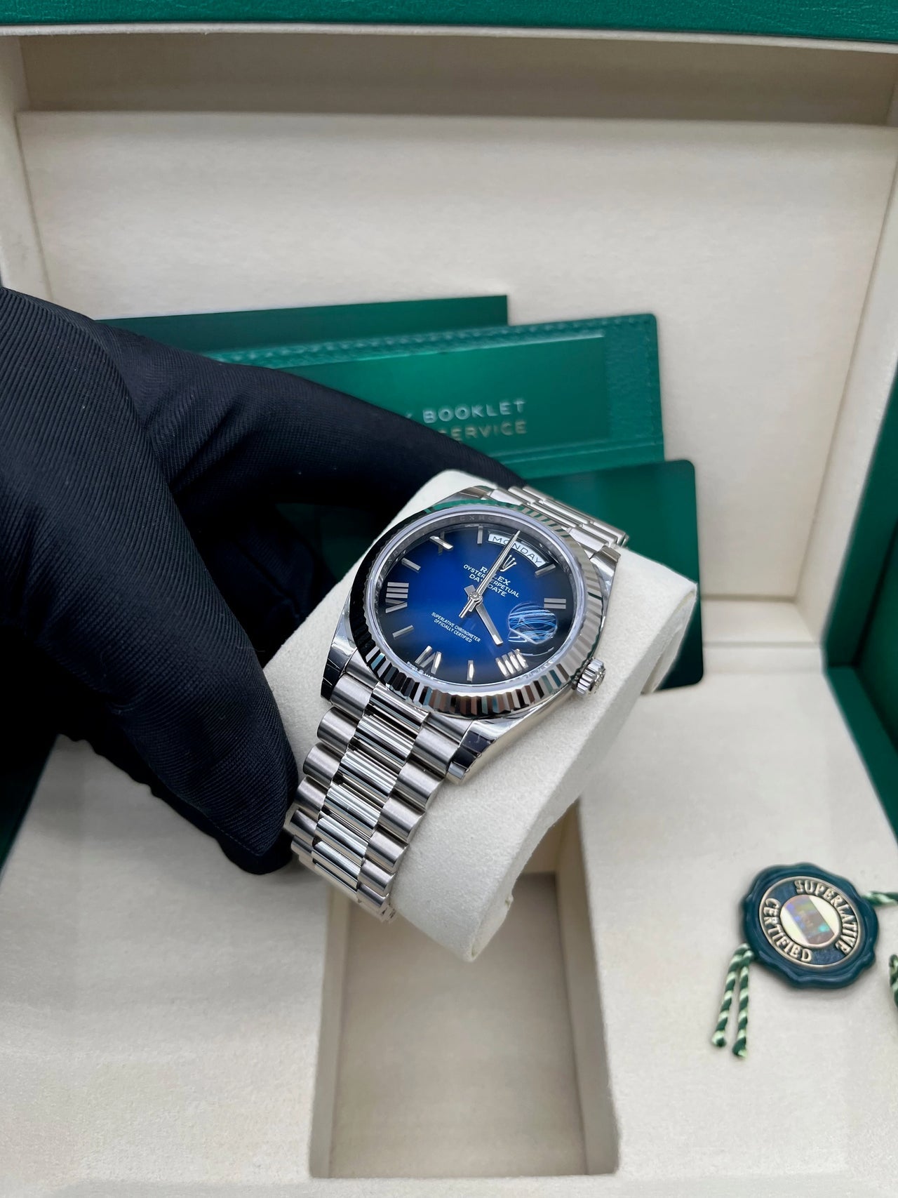 Day-Date 40 Blue Ombré Roman White Gold President