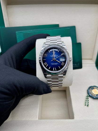 Day-Date 40 Blue Ombré Roman White Gold President