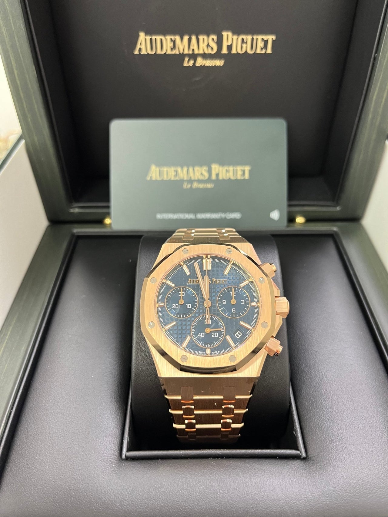 Royal Oak Chronograph 41 Rose Gold Blue Dial