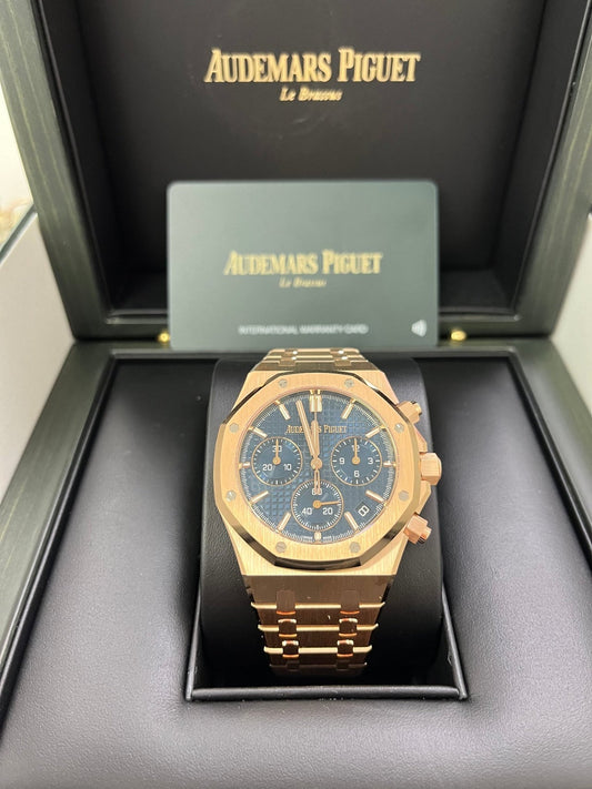 Royal Oak Chronograph 41 Rose Gold Blue Dial