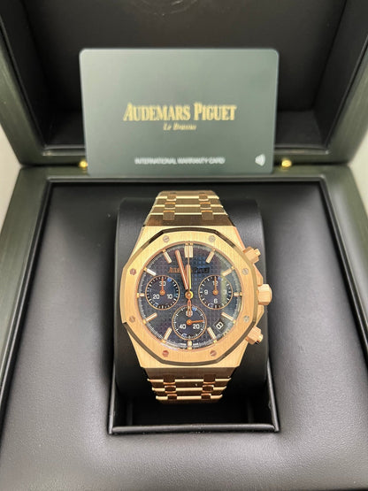 Royal Oak Chronograph 41 Rose Gold Blue Dial