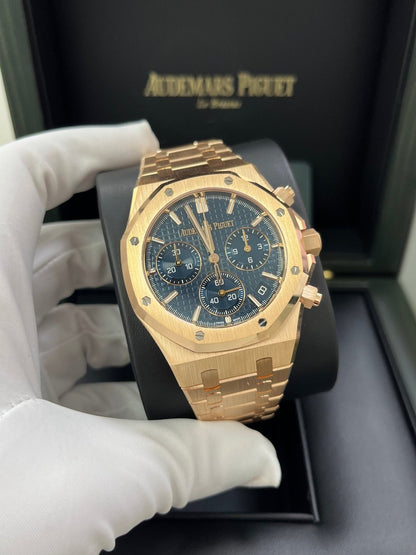Royal Oak Chronograph 41 Rose Gold Blue Dial