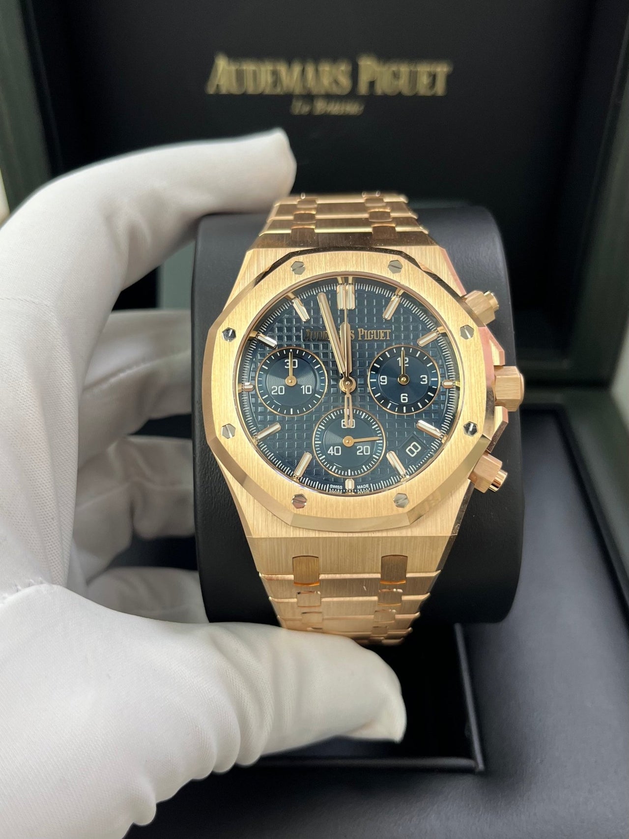 Royal Oak Chronograph 41 Rose Gold Blue Dial