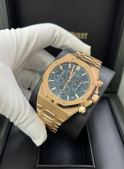 Royal Oak Chronograph 41 Rose Gold Blue Dial