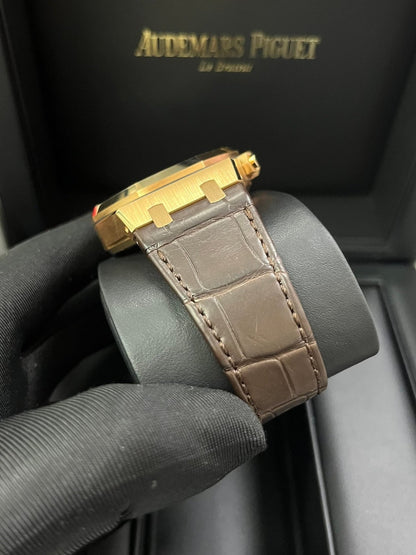 Royal Oak Chronograph 41 Rose Gold Brown Dial Strap