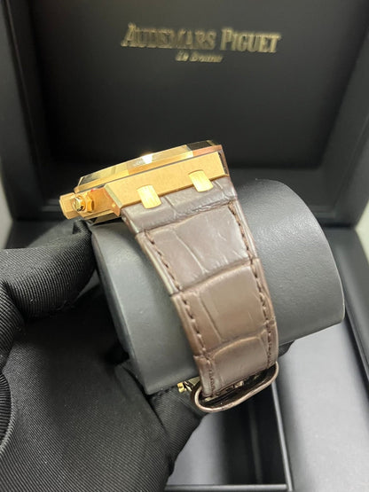 Royal Oak Chronograph 41 Rose Gold Brown Dial Strap