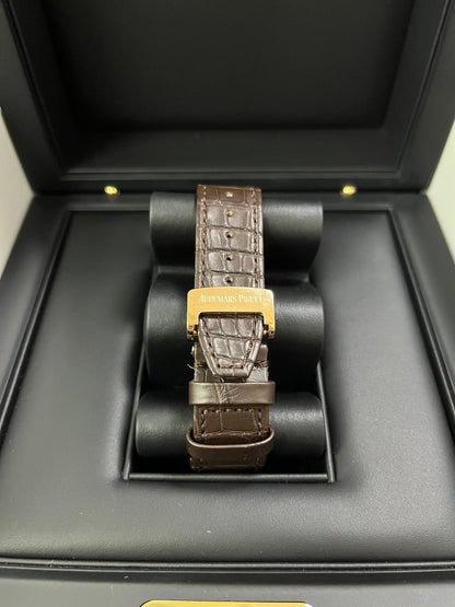 Royal Oak Chronograph 41 Rose Gold Brown Dial Strap