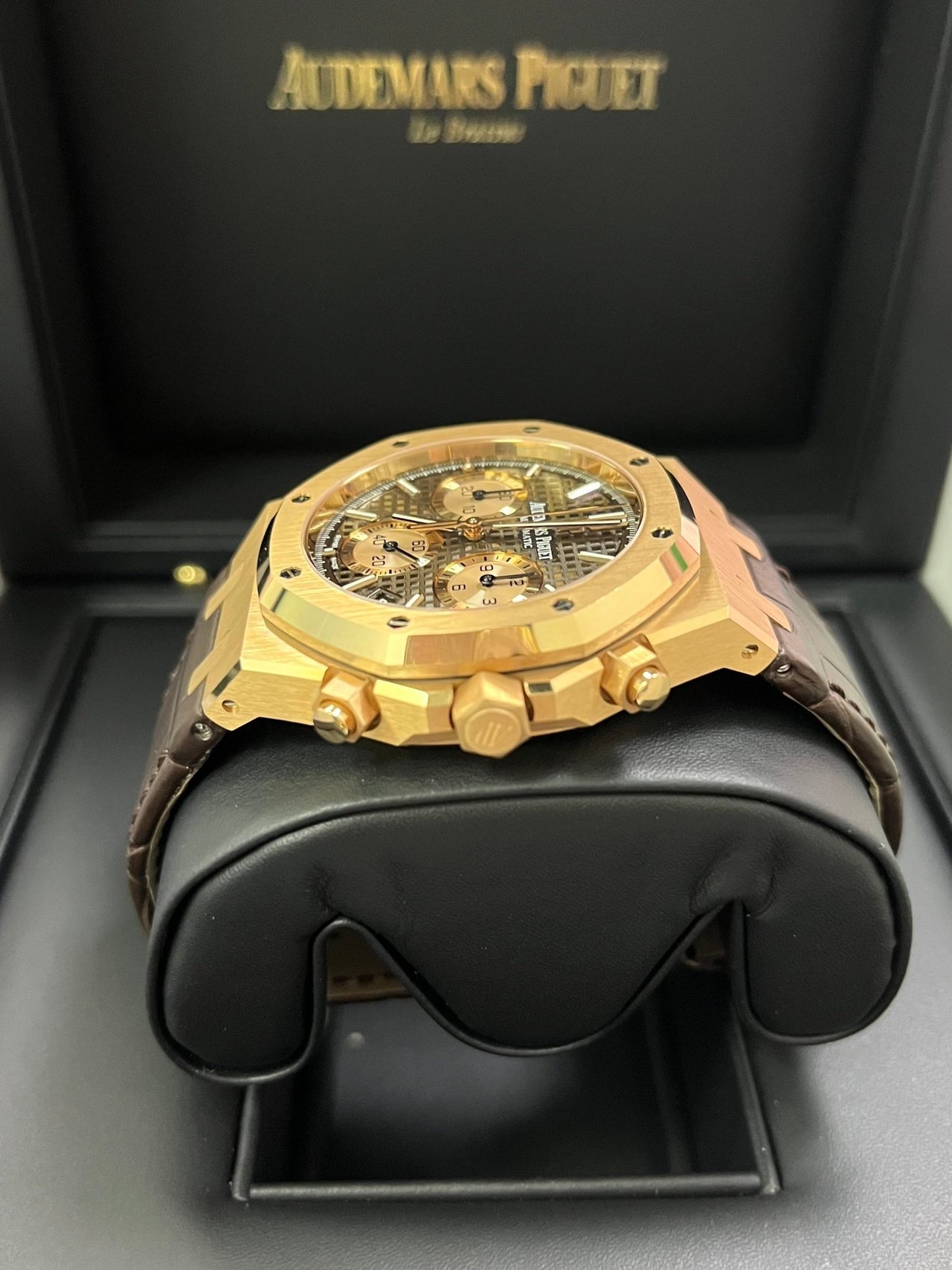Royal Oak Chronograph 41 Rose Gold Brown Dial Strap