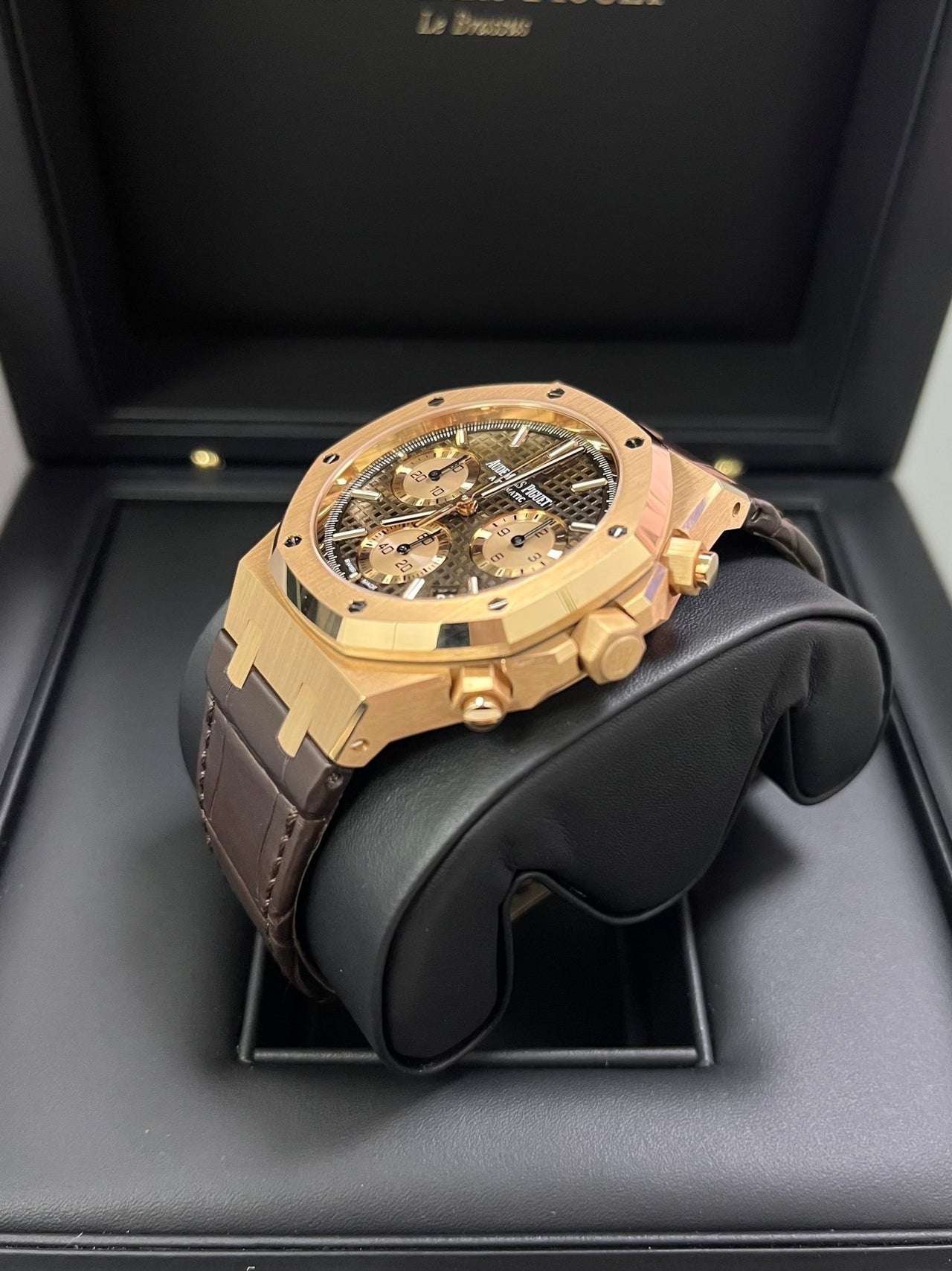 Royal Oak Chronograph 41 Rose Gold Brown Dial Strap