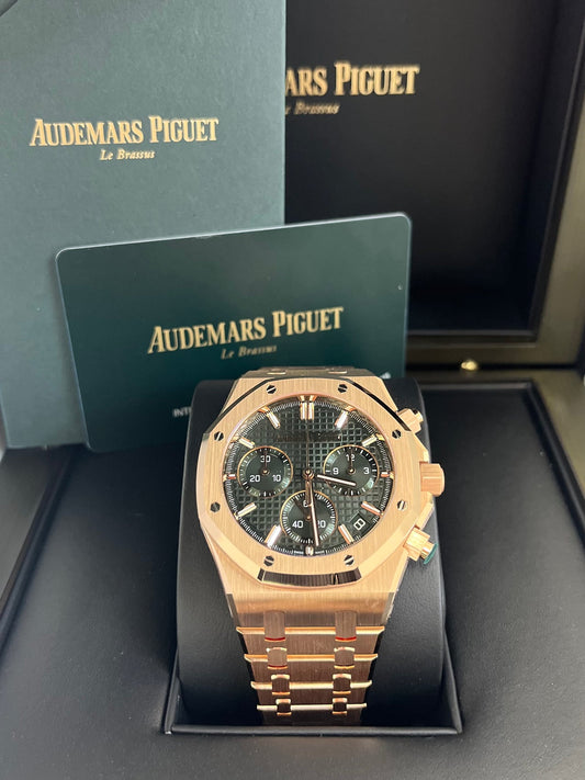Royal Oak Chronograph 41 Rose Gold Green Dial