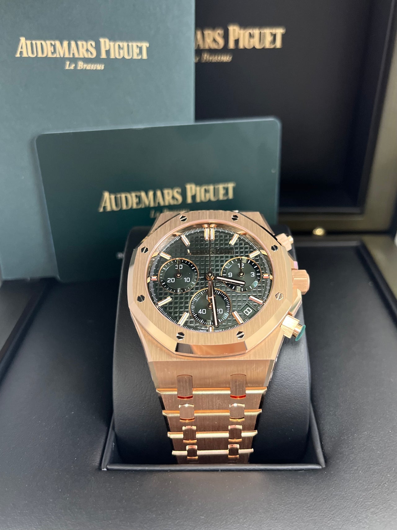 Royal Oak Chronograph 41 Rose Gold Green Dial