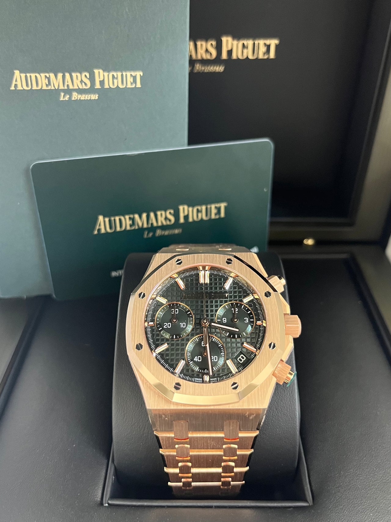 Royal Oak Chronograph 41 Rose Gold Green Dial