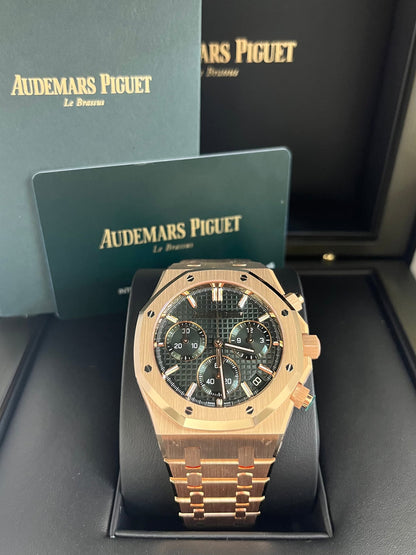 Royal Oak Chronograph 41 Rose Gold Green Dial