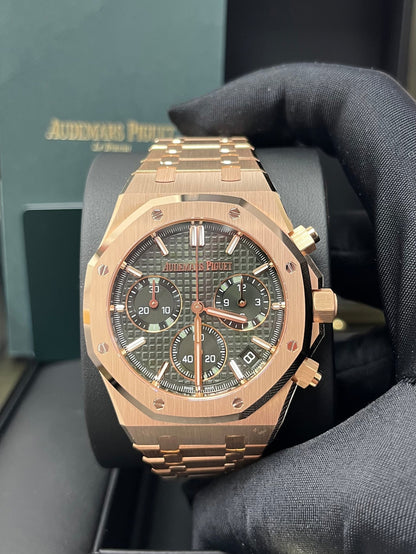 Royal Oak Chronograph 41 Rose Gold Green Dial