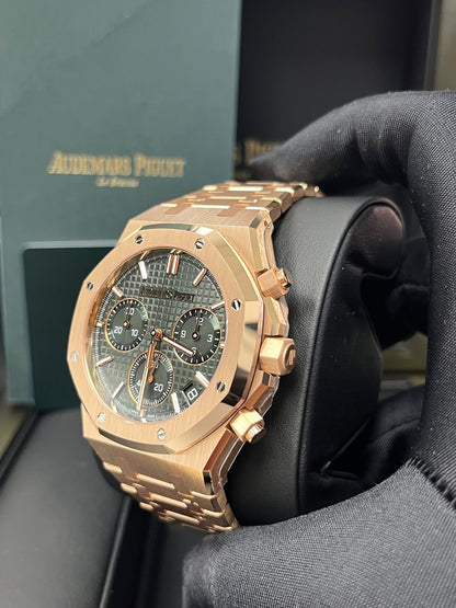 Royal Oak Chronograph 41 Rose Gold Green Dial