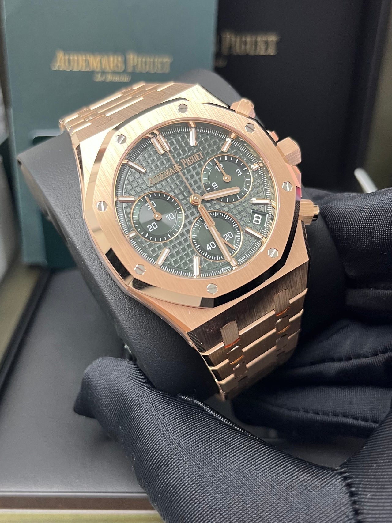 Royal Oak Chronograph 41 Rose Gold Green Dial
