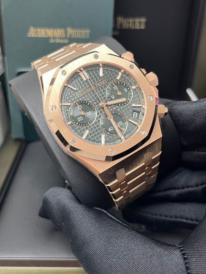 Royal Oak Chronograph 41 Rose Gold Green Dial