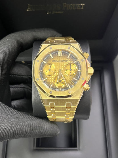 Royal Oak Chronograph 41 Yellow Gold Smoked Champagne