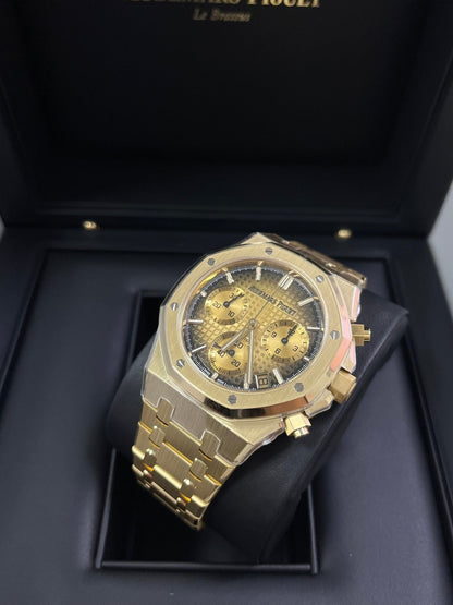 Royal Oak Chronograph 41 Yellow Gold Smoked Champagne