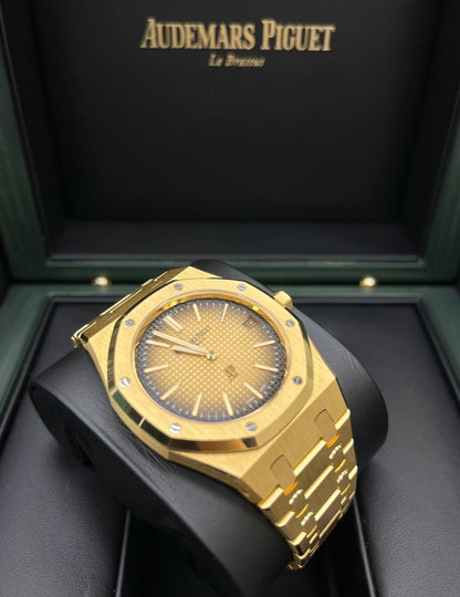 Royal Oak Jumbo Extra-Thin 39 '50th Anniversary' Smoked Gold