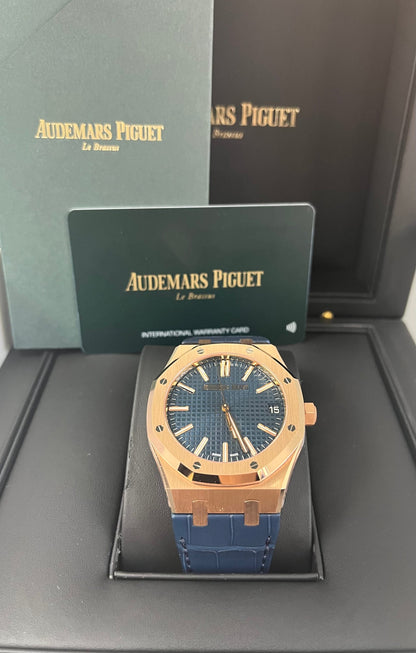 Royal Oak Selfwinding 41 '50th Anniversary' Rose Gold Blue Dial Strap