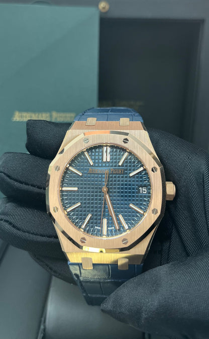 Royal Oak Selfwinding 41 '50th Anniversary' Rose Gold Blue Dial Strap
