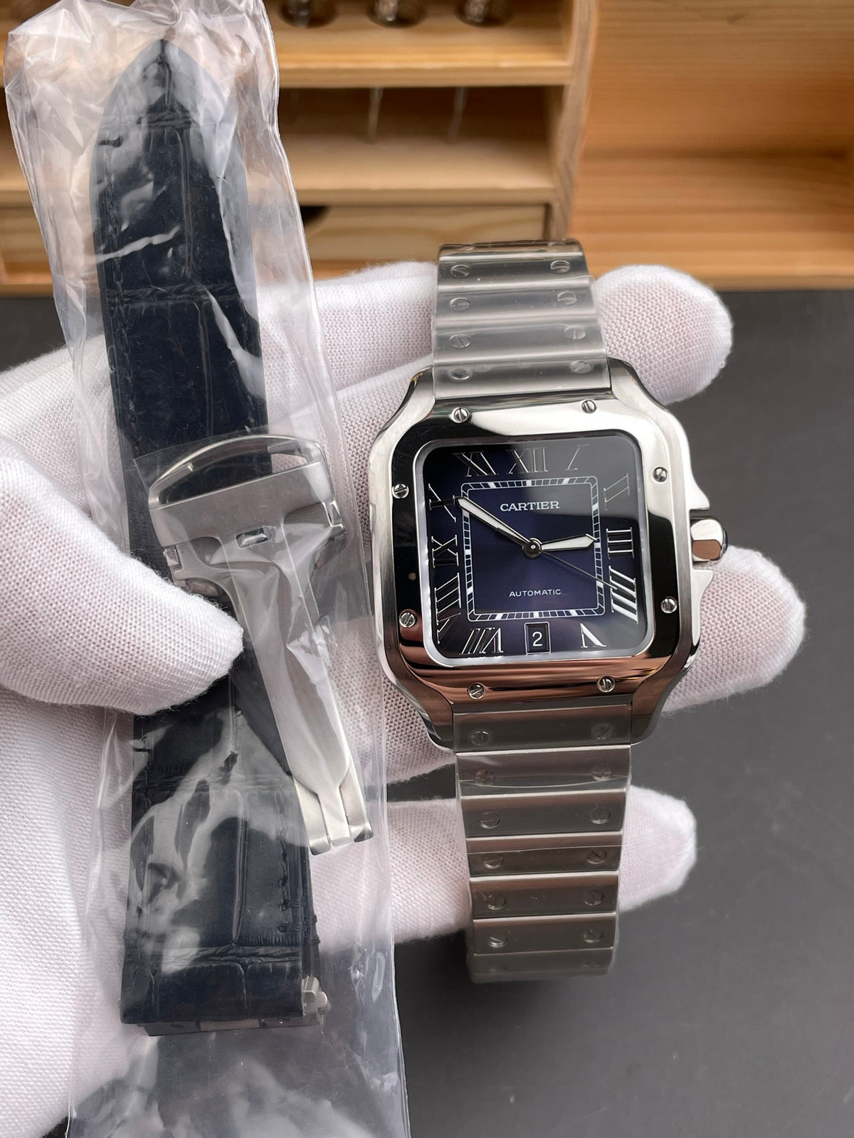 Santos de Cartier Large Blue Dial