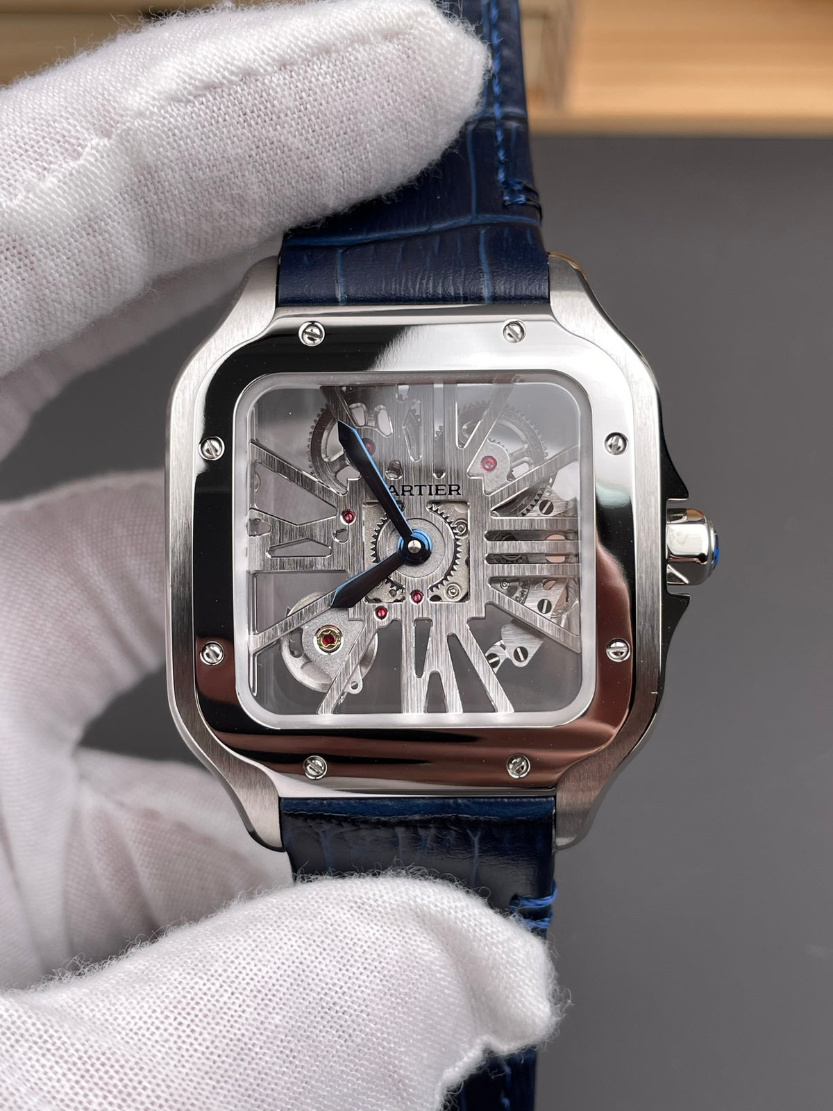 Santos-Dumont Skeleton Blue Strap