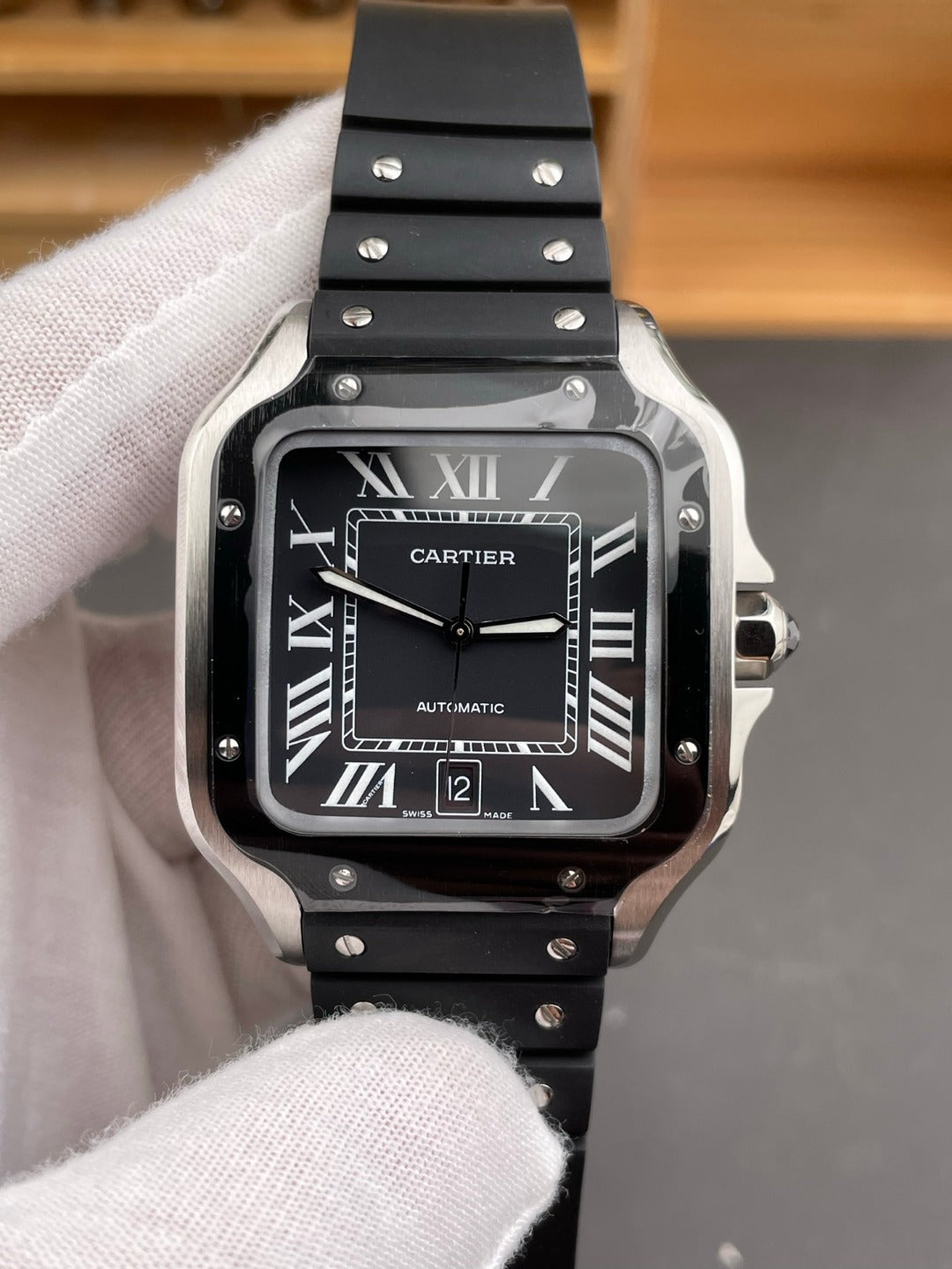 Santos de Cartier Large Black ADLC