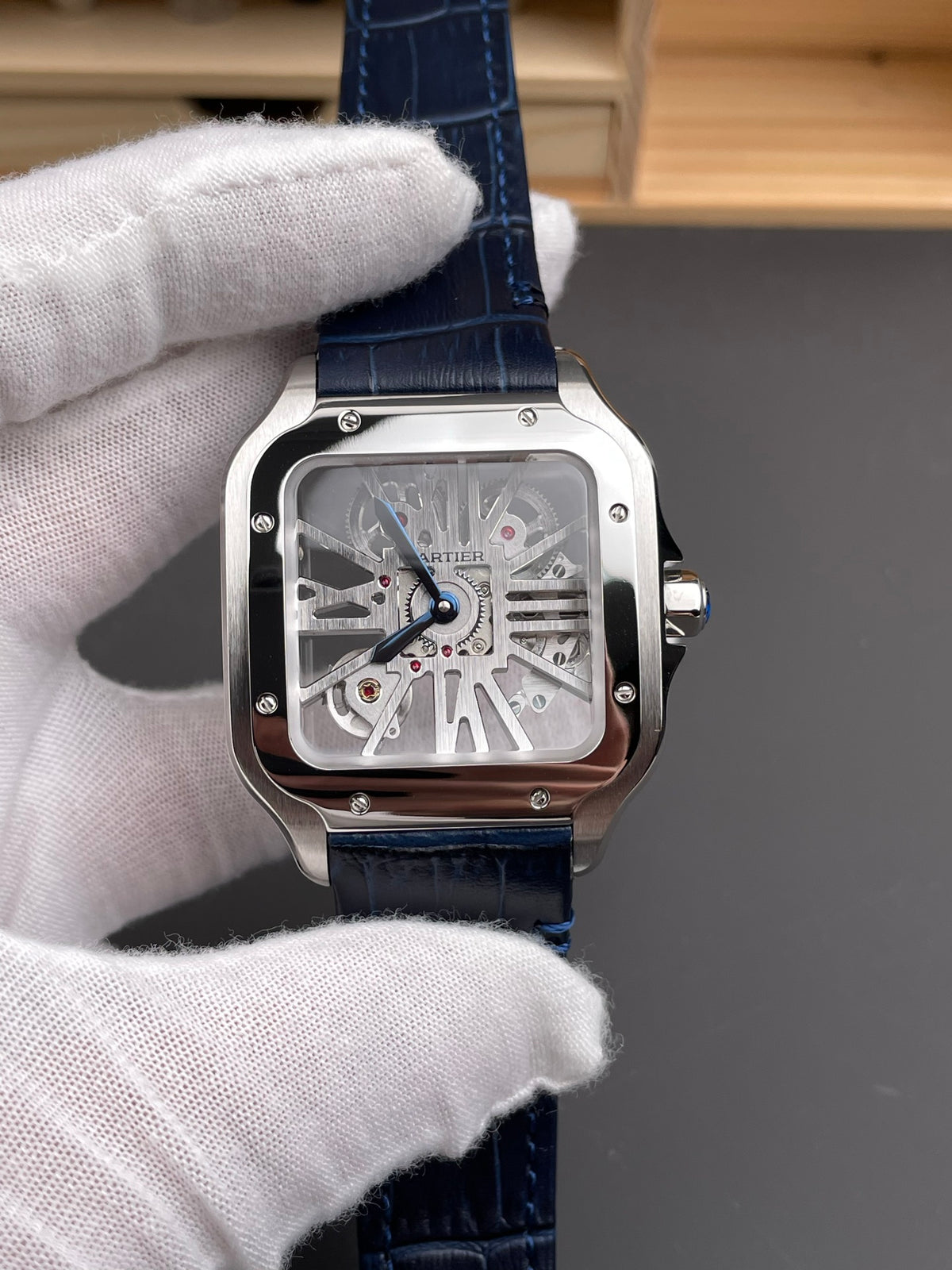 Santos-Dumont Skeleton Blue Strap