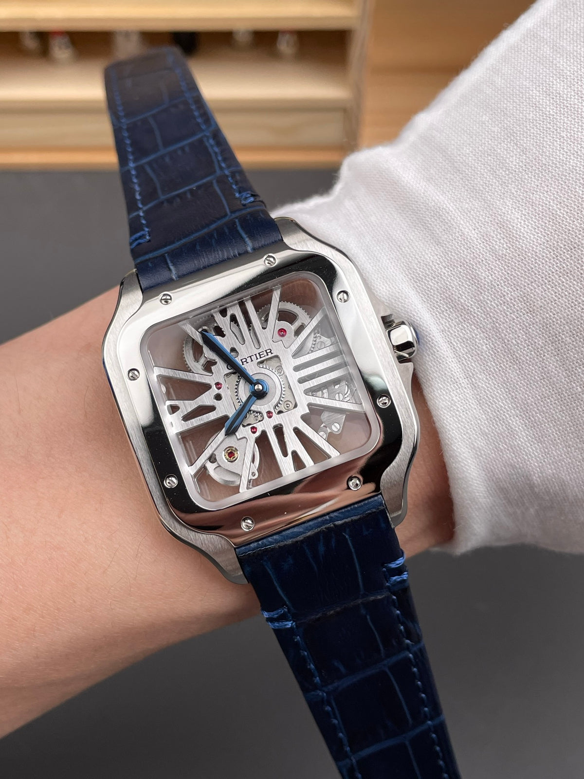 Santos-Dumont Skeleton Blue Strap