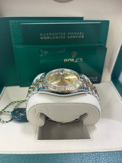 Datejust 41 Champagne Diamond Dial Yellow Gold Jubilee