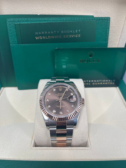 Datejust 41 Chocolate Diamond Dial Everose