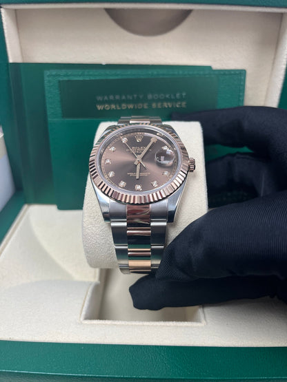 Datejust 41 Chocolate Diamond Dial Everose