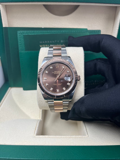 Datejust 41 Chocolate Diamond Dial Everose