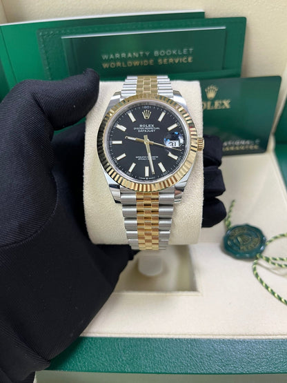 Datejust 41 Black Dial Yellow Gold Jubilee