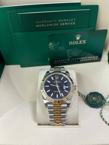 Datejust 41 Black Dial Yellow Gold Jubilee