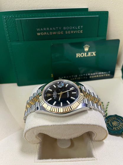 Datejust 41 Black Dial Yellow Gold Jubilee