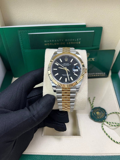 Datejust 41 Black Dial Yellow Gold Jubilee