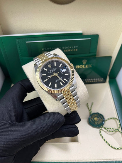 Datejust 41 Black Dial Yellow Gold Jubilee