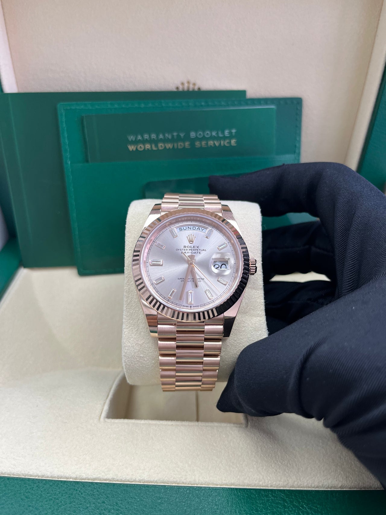 Day-Date 40 Sundust Baguette Diamond Everose President (Copy)