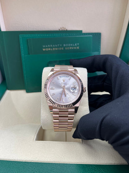Day-Date 40 Sundust Baguette Diamond Everose President (Copy)