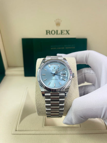 Day-Date 40 Ice Blue Platinum Fluted President