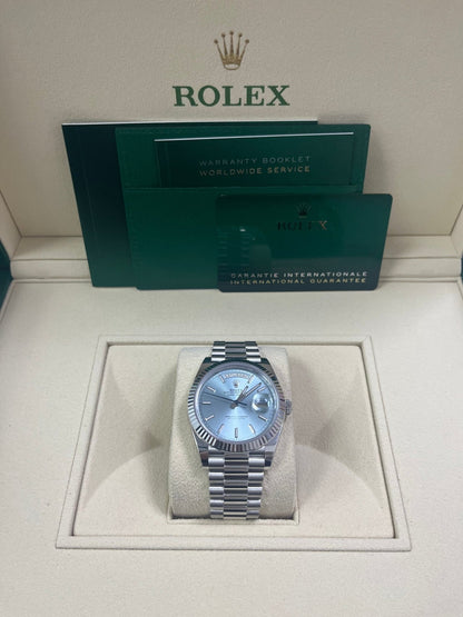 Day-Date 40 Ice Blue Platinum Fluted President