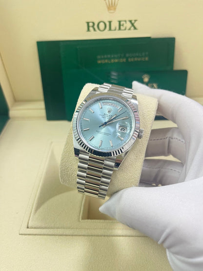 Day-Date 40 Ice Blue Platinum Fluted President