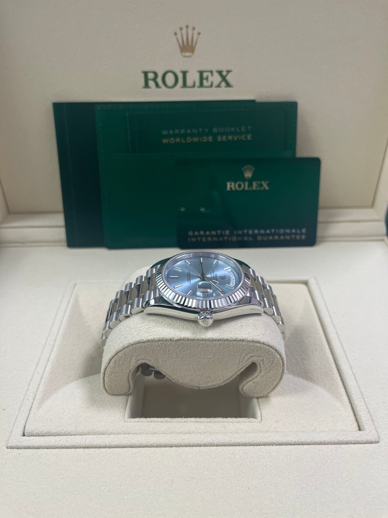 Day-Date 40 Ice Blue Platinum Fluted President