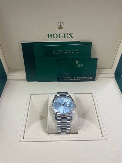 Day-Date 40 Ice Blue Platinum Fluted President