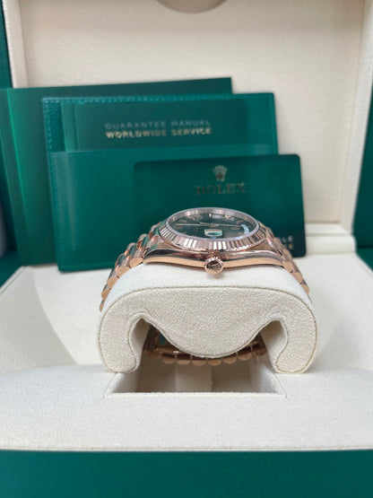 Day-Date 40 Olive Green Roman Everose President
