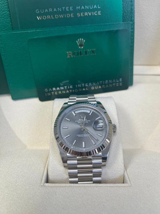 Day-Date 40 Slate Dial White Gold President